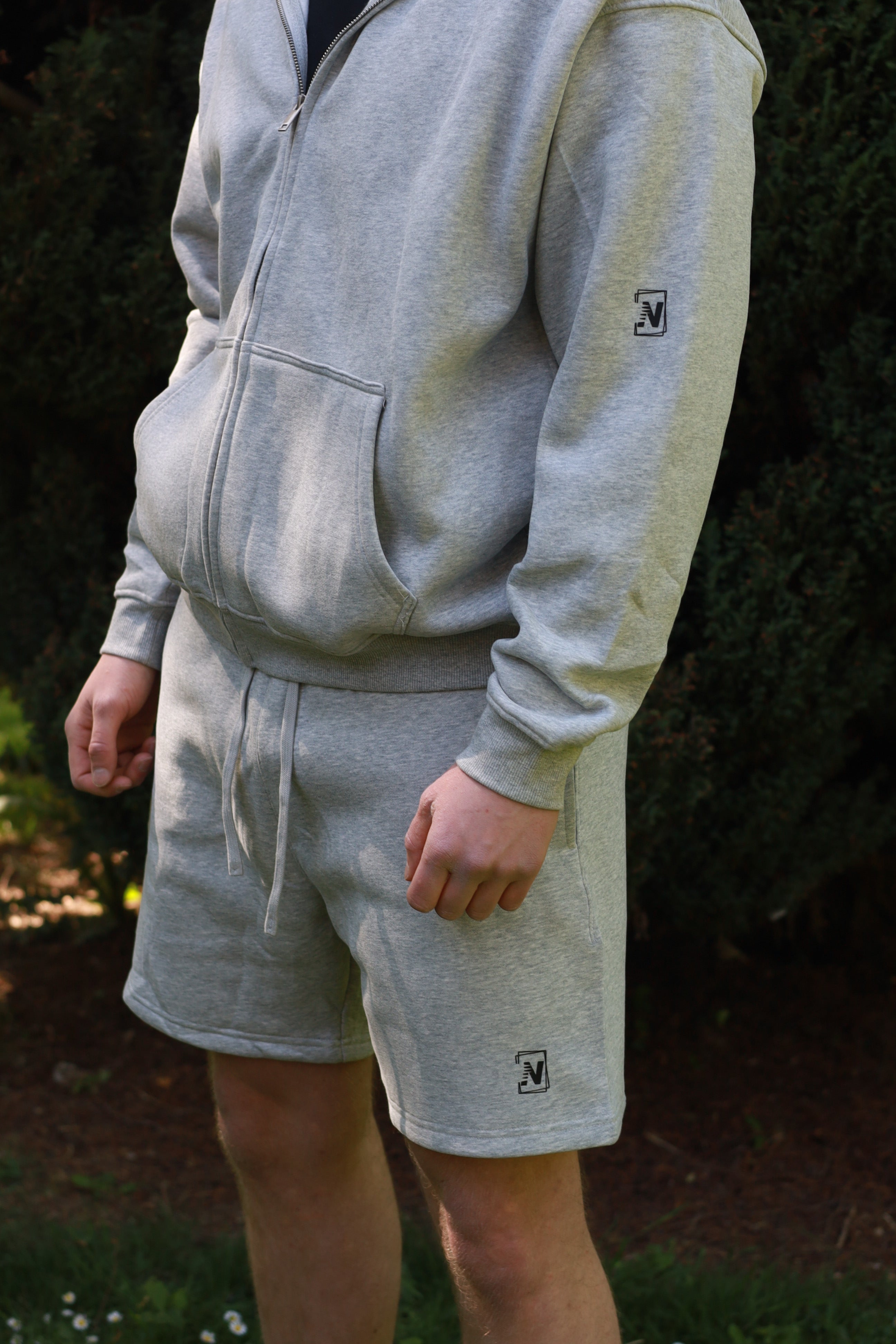 NVSN Zip up & Shorts - Floral Grey