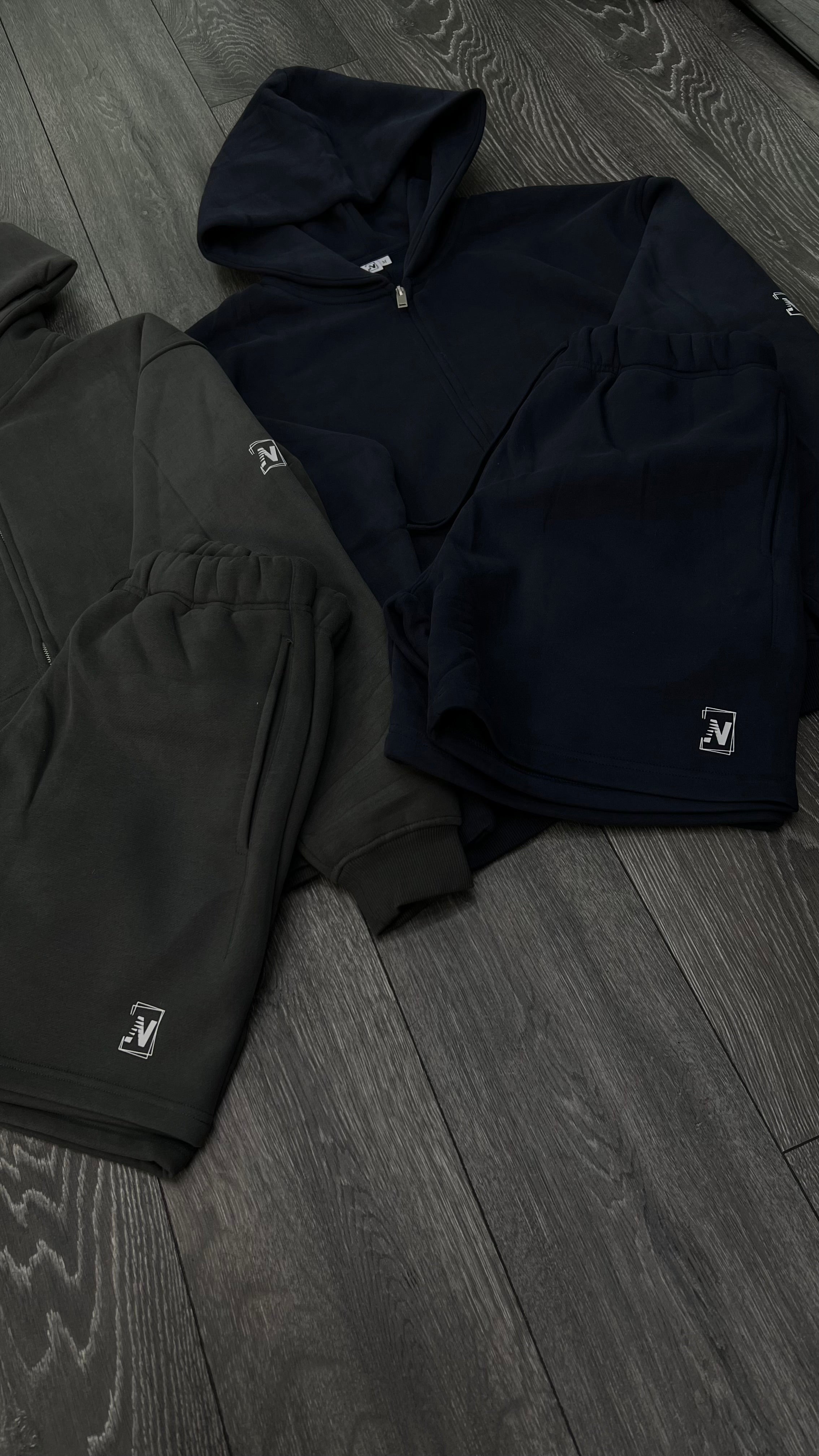 NVSN Zip up & Shorts - Ash Grey