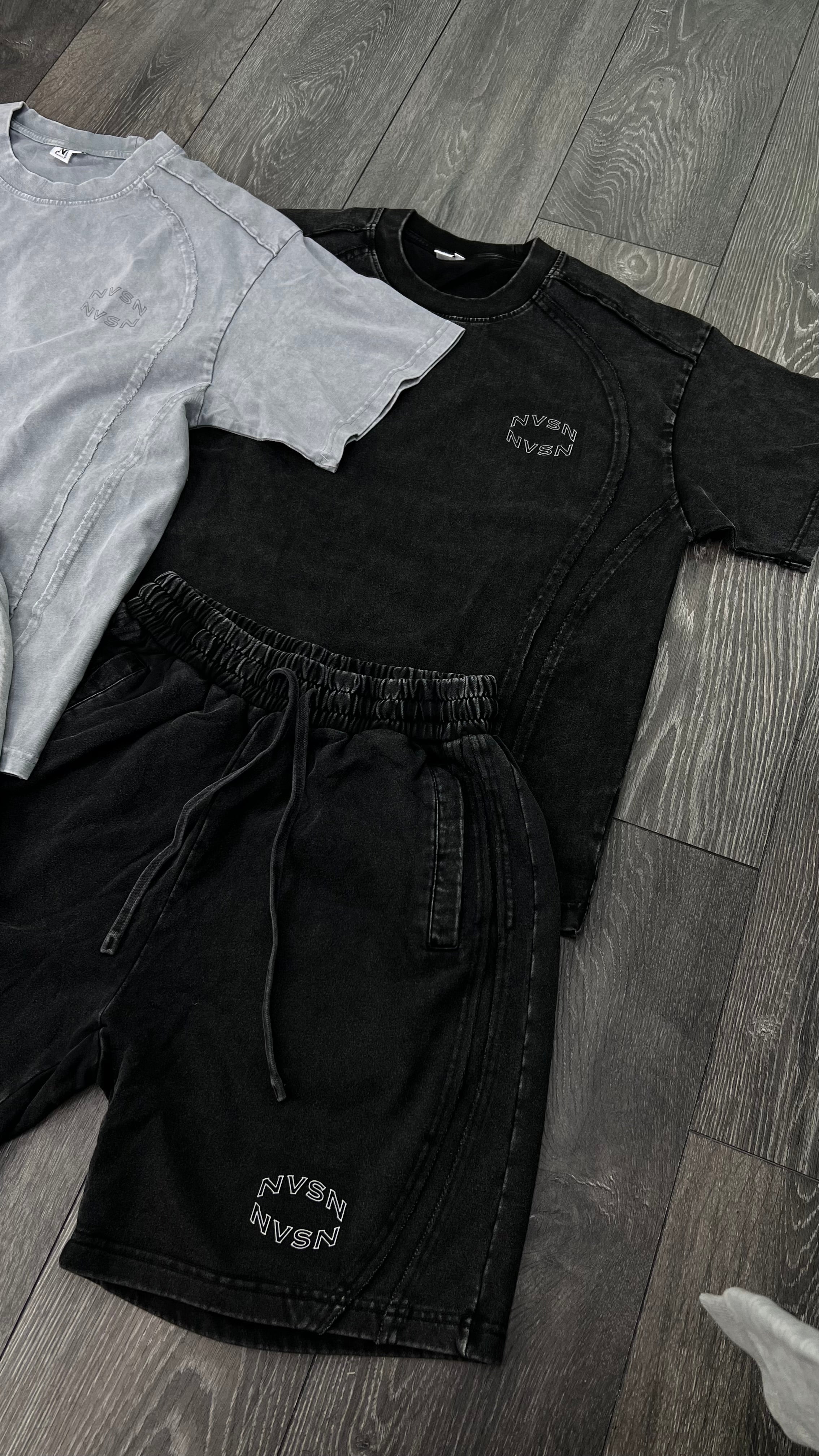 NVSN washed shorts set - Black