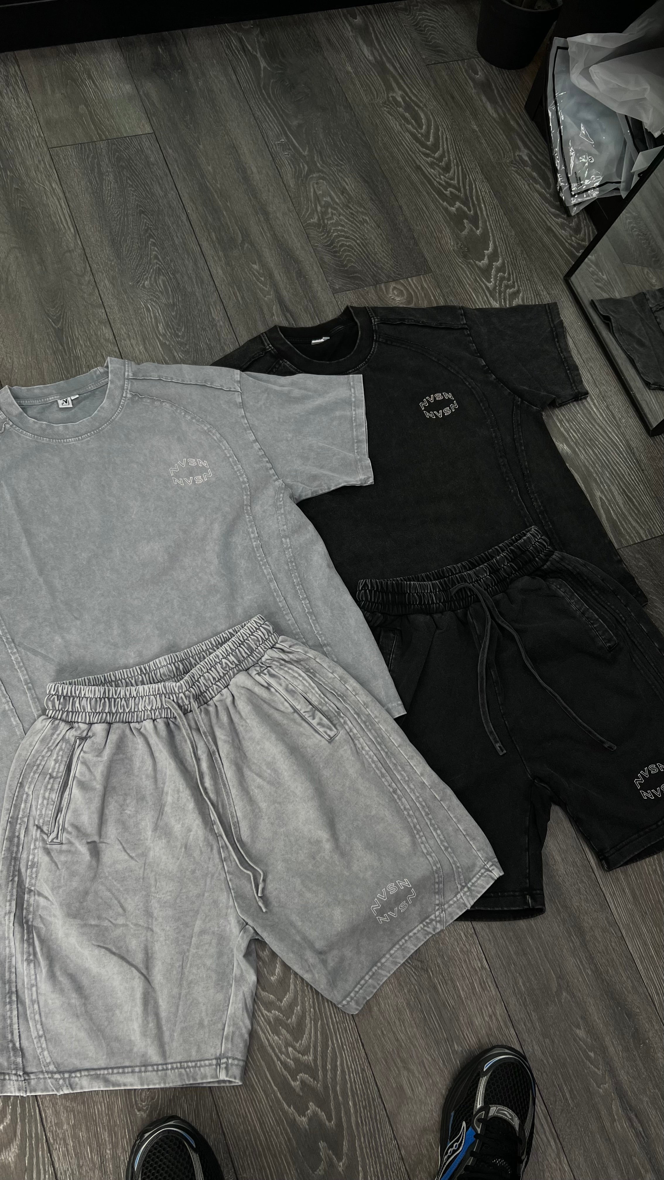 NVSN washed shorts set - Grey