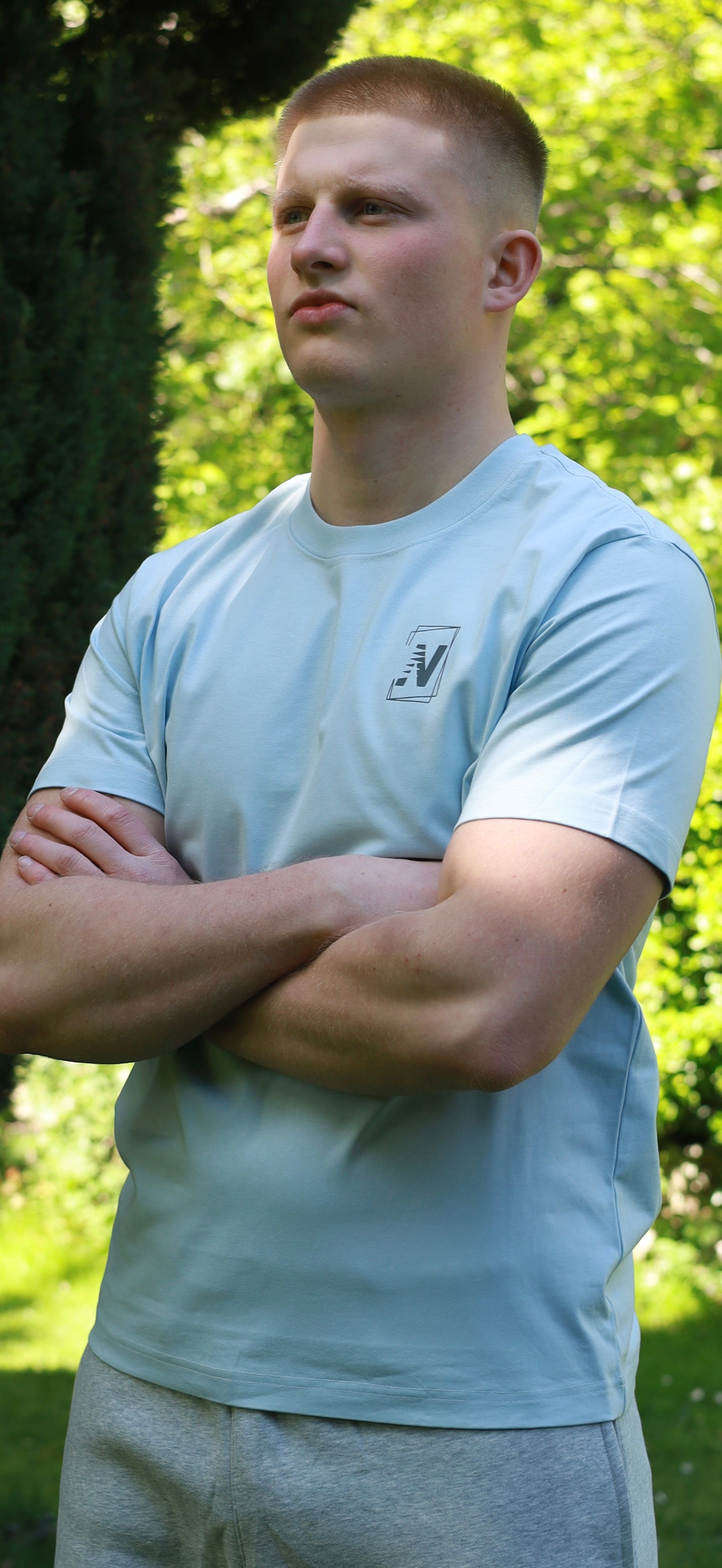 NVSN Signature cotton Tee- Light Blue