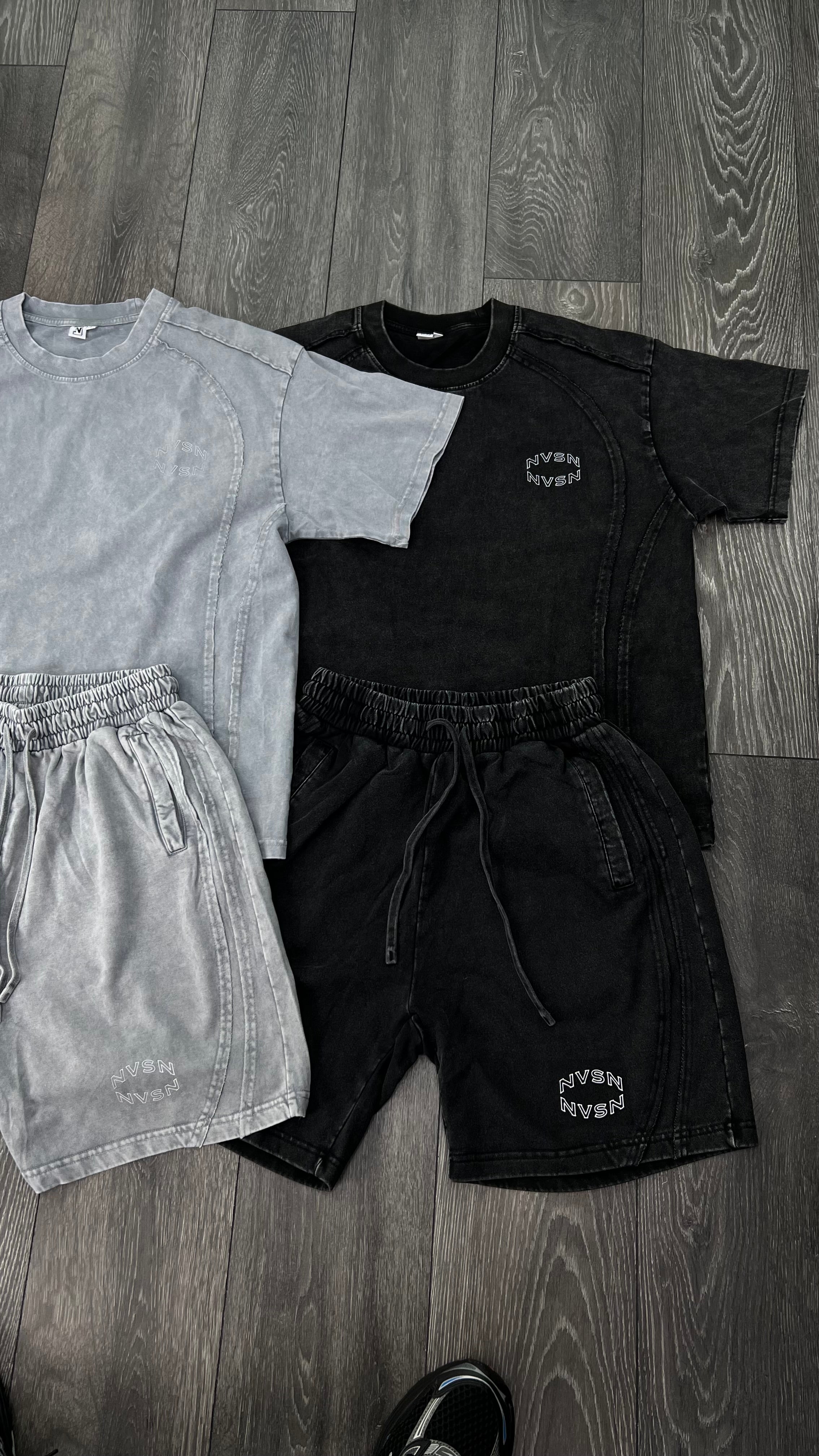 NVSN washed shorts set - Black